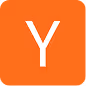 White uppercase letter Y on an orange square background with rounded corners.